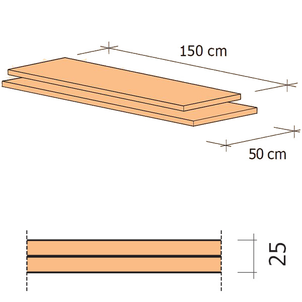 Plaque de sol standard fibre-gypse - Fermacell SOL - 1,50 M x 0,50 M - 2 x ép. 25,0 MM