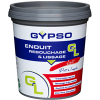 Enduit de rebouchage et de lissage prêt à l'emploi Gypso GL Light pour mur et plafond - seau de 1,0 LTR