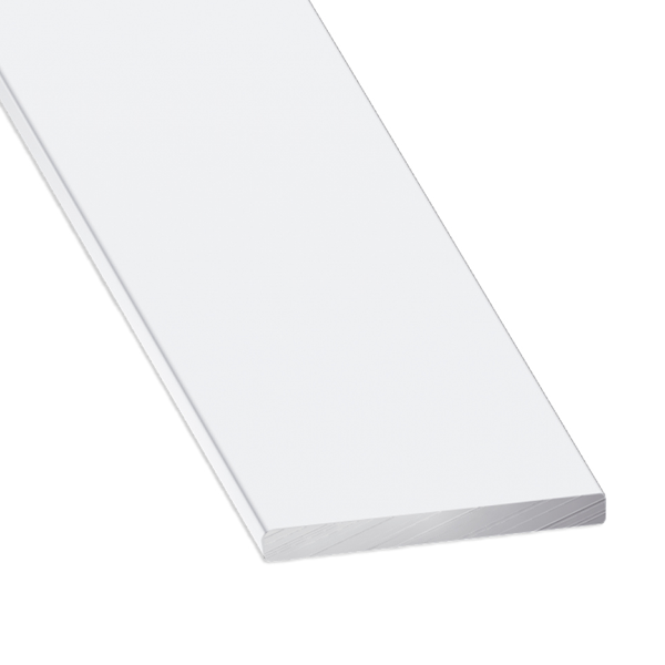Profilé plat aluminium laqué blanc - largeur 50 mm - épaisseur 3 mm - longueur 2.5 m