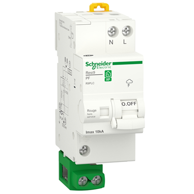 Parafoudre combi Schneider Resi9 avec accessoires de raccordement - 1P+N - 10 kA