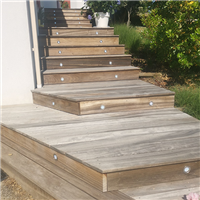 Lame de terrasse en bois exotique Padouk - faces lisses - 145 mm x 21,00 mm - Longueur 2,10 m