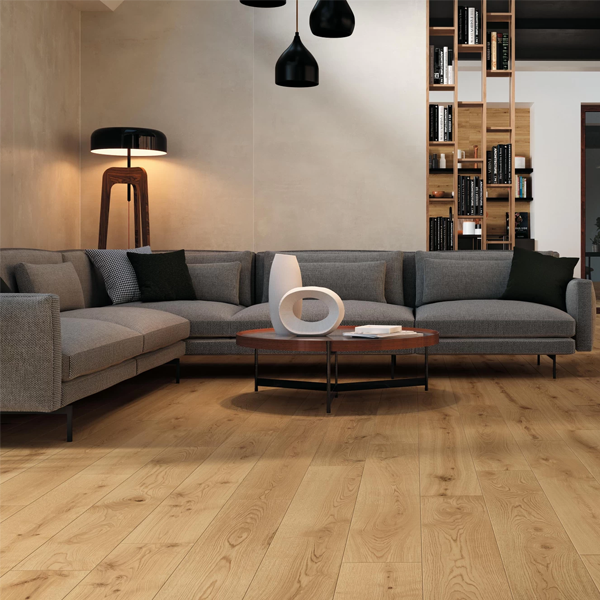 Plinthe de carrelage intérieur en grès cérame rectifié effet bois Exence - 120,0 CM x 6,5 CM - Almond