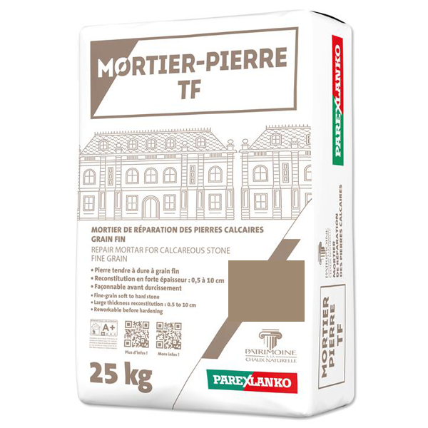 Mortier de réparation des pierres calcaires 0,5 à 10 cm - Mortier Pierre TF Parex - Auxerre - Sac de 25 KG