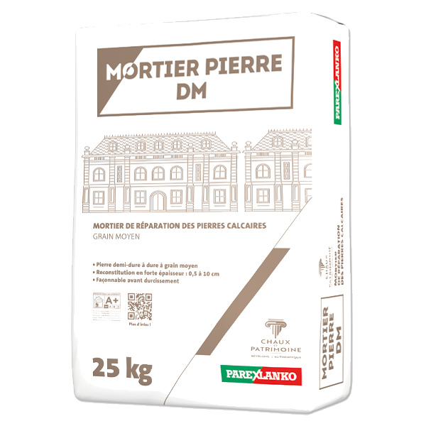 Mortier réparation pierre de taille 0,5 à 10 cm - Mortier Pierre DM Parex - Naturel - Sac de 25 KG