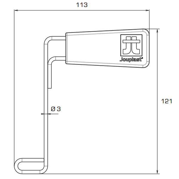 Poignée lève dalle Jouplast pour terrasse sur plots avec joints supérieurs à 3 mm - acier