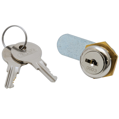 Serrure batteuse à came universelle Abus UHZ20 en zamack nickelé avec 2 clés - came de 37,9 x 16 mm