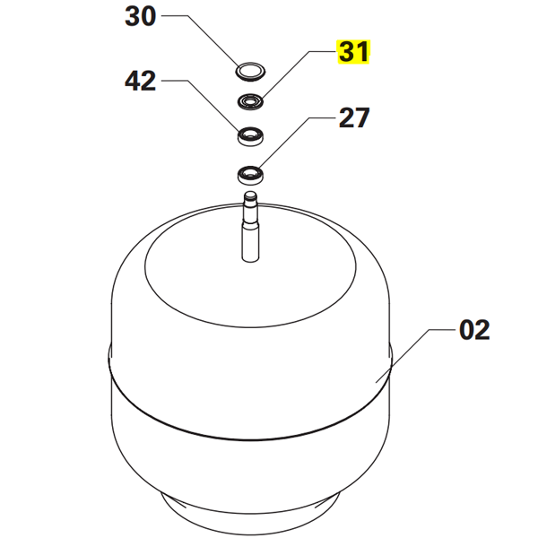 Circlips de sécurité pour roulement de cuve de bétonnières Obra de 160 litres et 180 litres
