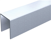 Profil U en aluminium de 25 x 18 mm longueur 2 mètres