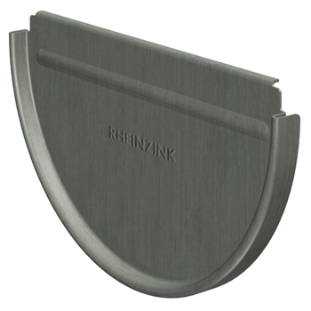 Talon emboîtable prePatina ardoise Eco Zinc Rheinzink pour gouttière demi-ronde de développé de 250 mm