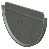 Talon emboîtable prePatina ardoise Eco Zinc Rheinzink pour gouttière demi-ronde de développé de 250 mm
