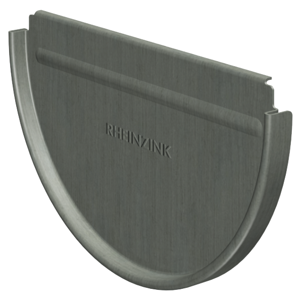 Talon emboîtable prePatina ardoise Eco Zinc Rheinzink pour gouttière demi-ronde de développé de 250 mm