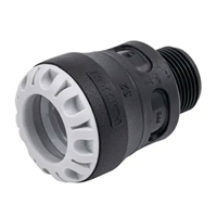 Raccord mâle encliquetable Série 1 filet conique pour canalisations PEHD pression PN16 - Plasson - ⌀ 20 mm x 1/2"