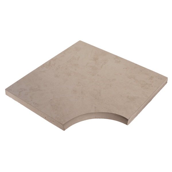 Margelle d'angle pour piscine effet béton ciré - Nashira - Aquitaine - 50,0 CM x 50,0 CM - ép. 35,00 MM