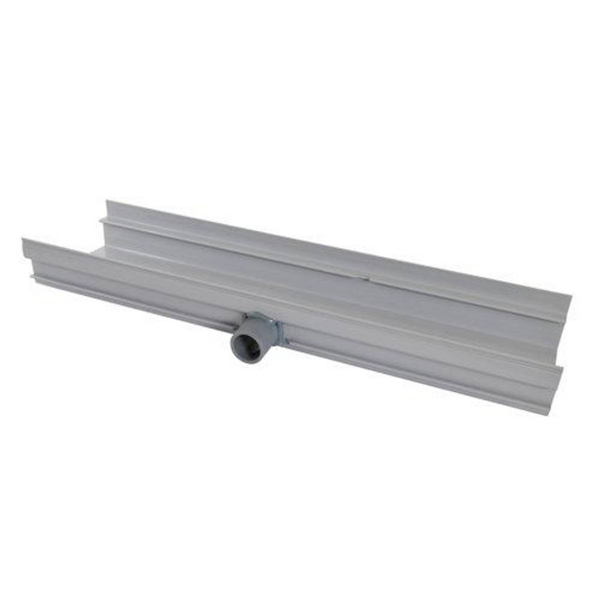 CANIVEAU AVEC SORTIE LATERALE PVC D32 LONGUEUR 0.5M - ACCESSOIRES CANIVEAU BAS C