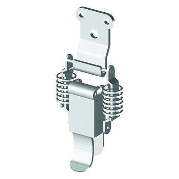 Fermeture à levier avec ressort et crochet - Monin 270640 - Hauteur 53 mm - Acier zingué - Percée
