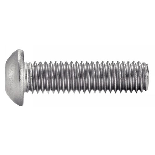 Vis a métaux tête bombée six pans creux inox A2 ISO 7380 M6x16 - boîte de 200