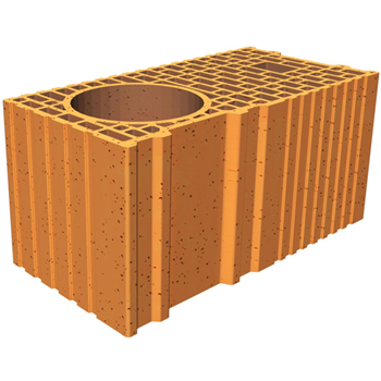 Brique poteau parasismique rectifiée isolante Porotherm R25 - RC 80  - 500,0 MM x 250 MM x 249,0 MM