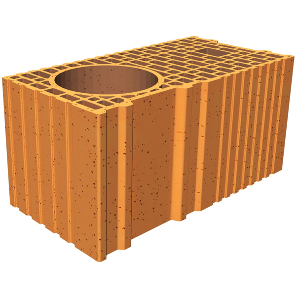 Brique poteau parasismique rectifiée isolante Porotherm R25 - RC 80  - 500,0 MM x 250 MM x 249,0 MM