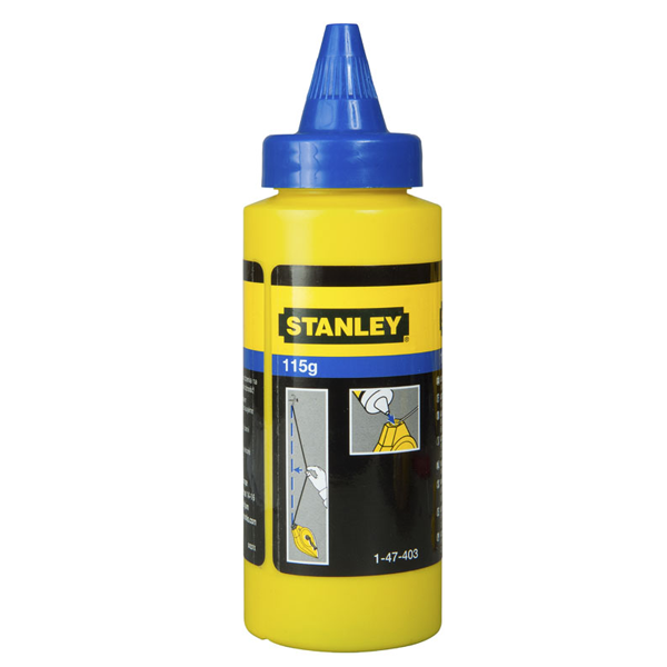 Kit Cordeau traceur Stanley 30 m + poudre à tracer 113 g et niveau ficelle