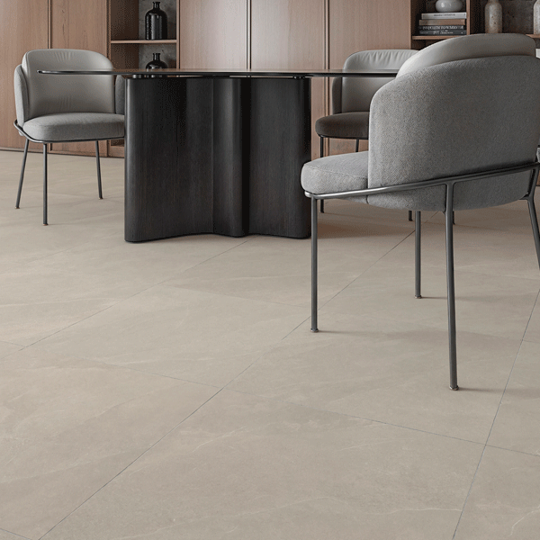 Carrelage effet pierre en grès cérame émaillé - Lourdes - 45,0 cm x 45,00 cm - ép. 9,50 mm - Cream