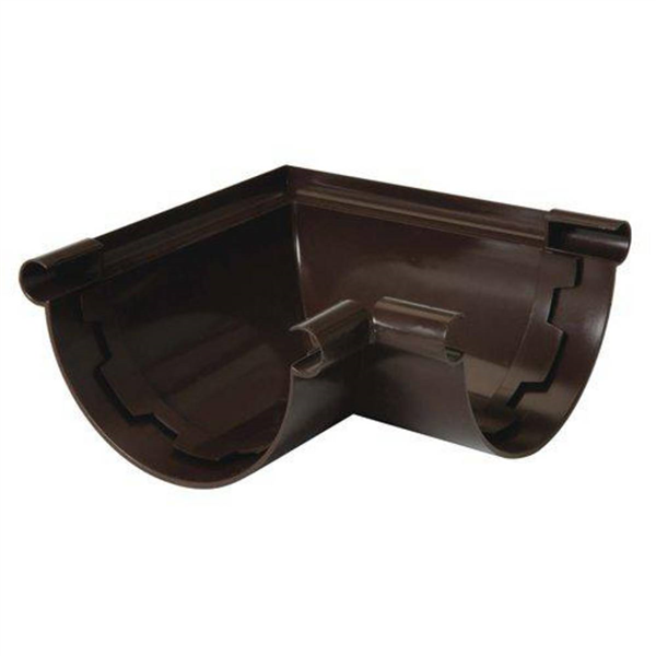 Angle de gouttière Nicoll - Demi-rond de 25 - Angle 90° - Longueur 175 mm - Techtan - Marron