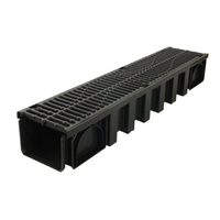 Caniveau avec grille en fonte - résistance B125 - Connecto Nicoll - L. int. 160 mm / ext. 208 mm - 1 ml
