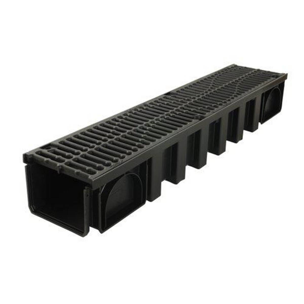 Caniveau avec grille en fonte - résistance B125 - Connecto Nicoll - L. int. 160 mm / ext. 208 mm - 1 ml