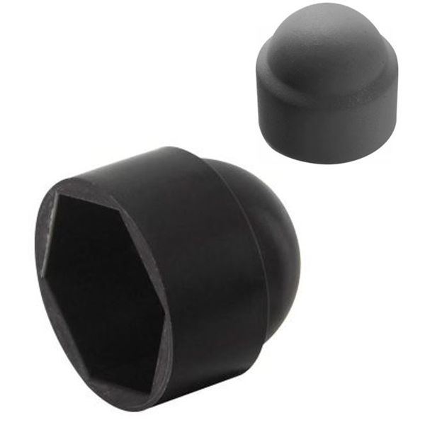Cache écrou hexagonal en polyéthylène noir pour vis tête H en M8 clé de 13 mm - boîte de 100