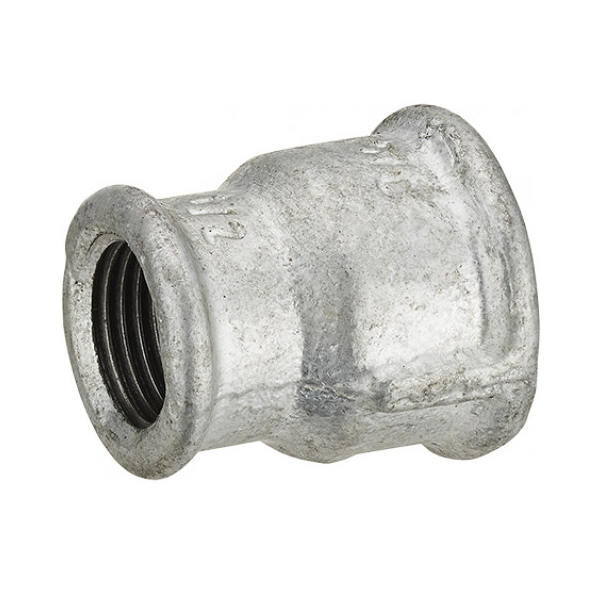 Mamelon double femelle réduit - F15 x 21 - F12 x 17 - Noyon & Thiebault - Fer galvanisé