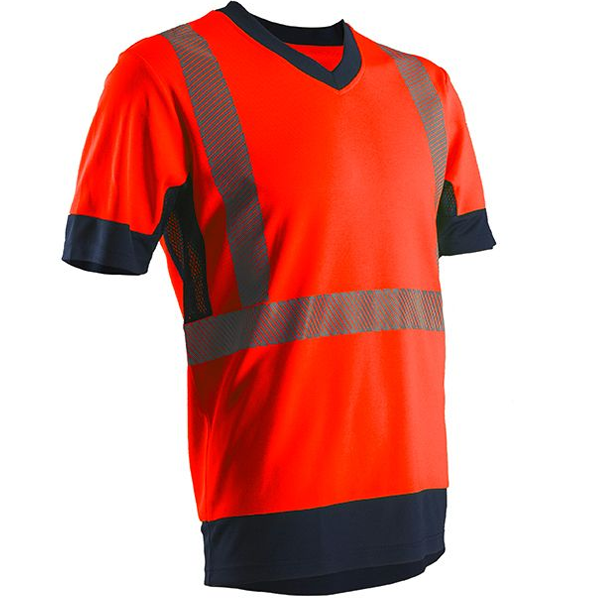 T-shirt haute visibilité Coverguard Komo rouge et bleu marine taille 3XL
