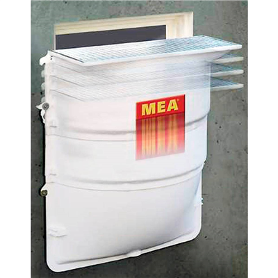 Cour anglaise MEAMAX 125x100x40 avec grille caillebotis acier M30/10 + fixations