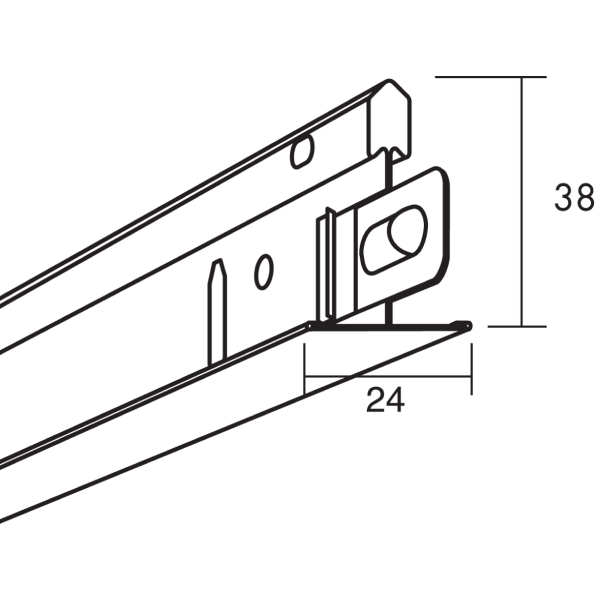 Profilé porteur T24 blanc Connect C3 pour Ecophon Hygiene Performance - Longueur 3,70 m