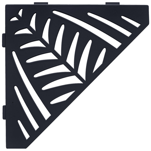 Étagère de douche en acier Inox noir mat - forme Pentagone design Jungle - 36,0 CM x 26,0 CM x 3,00 MM