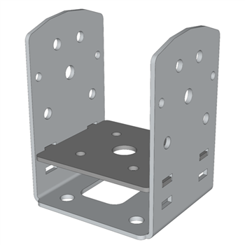 Connecteur en U pour la fixation de poteaux verticaux 90 x 90 mm sur vis de fondation - système Weasyfix