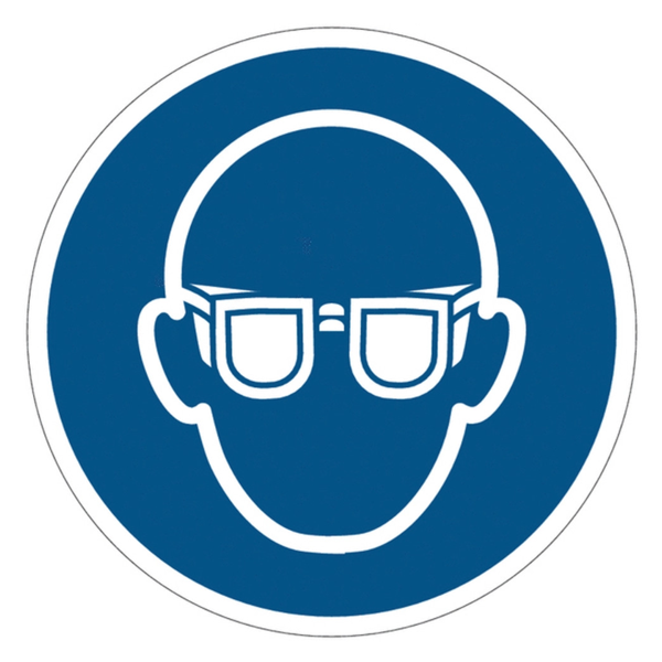 Panneau rigide lunettes protection obligatoires 280 mm PVC blanc bleu
