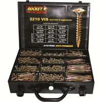 Mallette 2210 vis Rocket tête fraisée empreinte Pozidriv pour le bois et l'aggloméré