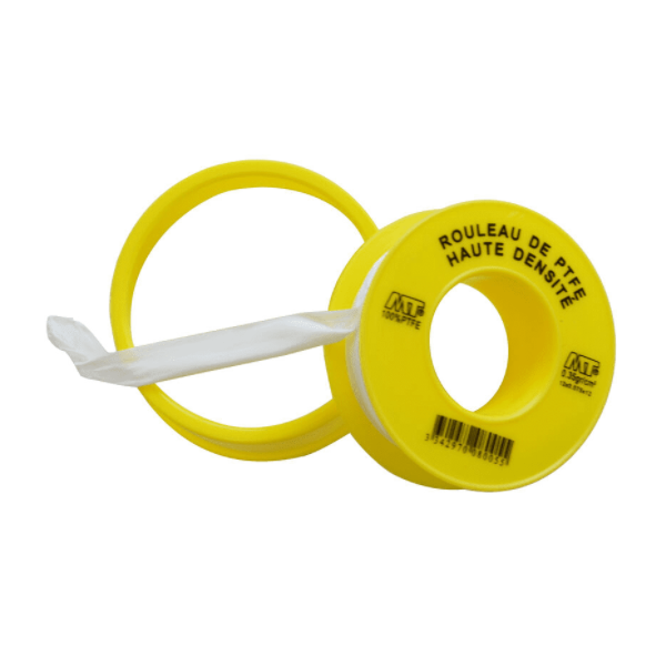 Rouleau d'étanchéité téflon pour raccords PTFE Noyon haute densité 12 m x 12 mm