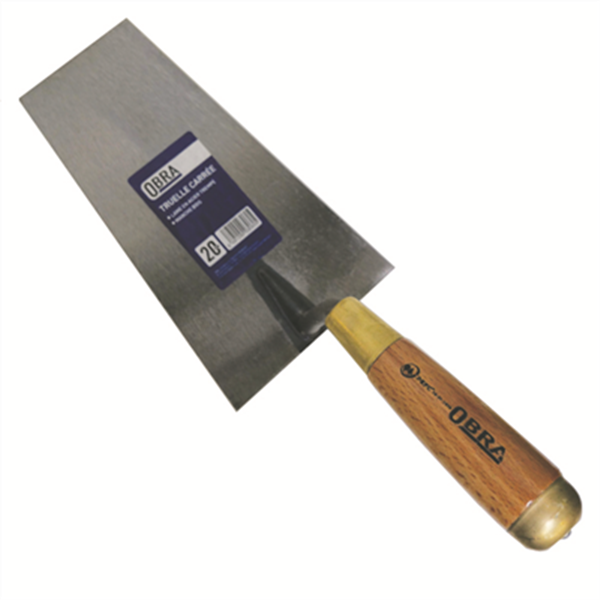 Truelle italienne Carrée Obra longueur 20 cm manche bois