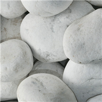 Galet en marbre blanc de Carrare pour décoration de jardin - granulométrie  40 à 60 mm - Sac de 25 kg
