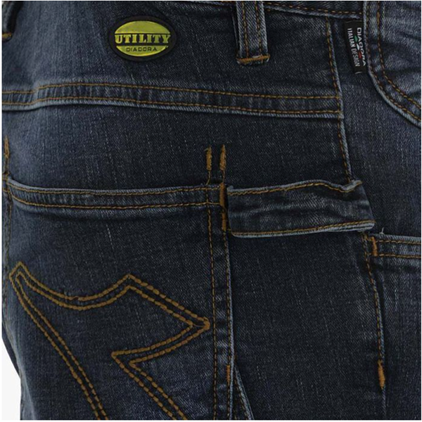 Jean de travail femme Diadora Stone Plus pantalon bleu délavé denim - Taille L