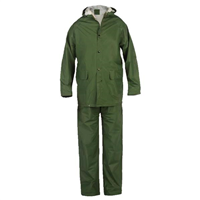 Ensemble de pluie PVC veste et pantalon étanches coloris vert PBV – Taille M