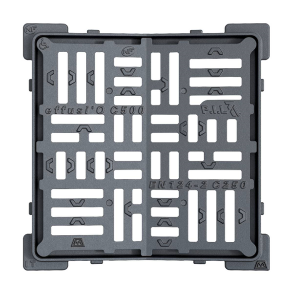 Grille Fonte Concave Avec Cadre 500x500 C250 PMR - NF