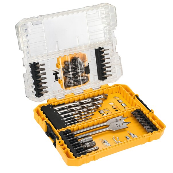 Coffret 55 pièces pour perçage métal et bois - embouts, forets, mèches à bois - Dewalt