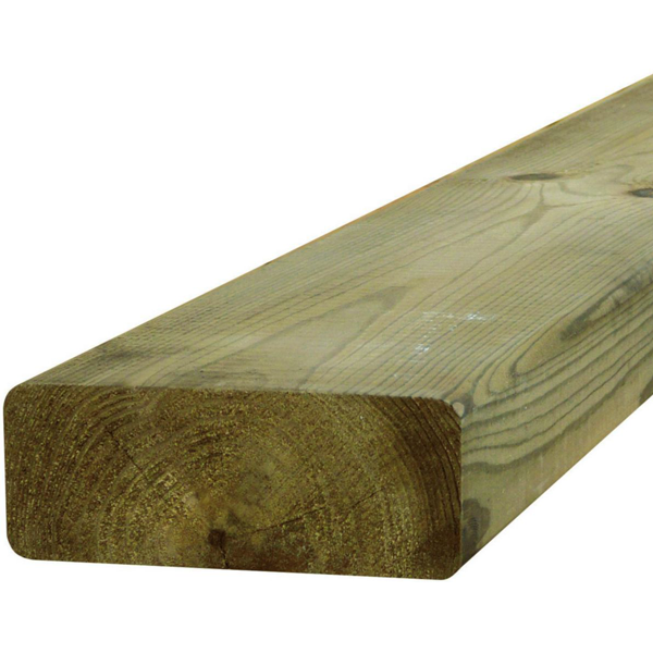 Bois d'ossature en Pin - raboté 4 faces AA - Traité Classe 4 Vert - 220 MM x 70 MM - longueur 6,00 M