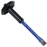 Ciseau de maçon Obra avec poignée pare-coups et lame réaffûtable en acier allié - longueur 30 cm - taillant 2 cm