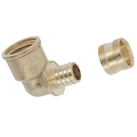 Raccord PER coudé femelle 1/2" en laiton à sertir par glissement pour tube Ø 16 mm