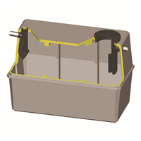 Fosse toutes eaux en béton + préfiltre à cassette incorporé - 3000 LTR - 2,4 Mx1,2 Mx1.65 M