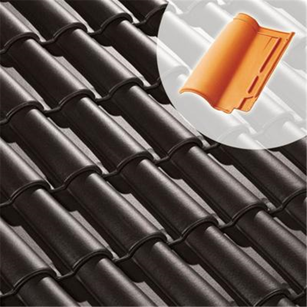 Tuile grand moule du sud en terre cuite - Romane Évolution - 42,8 x 28,7 cm - Noir graphite