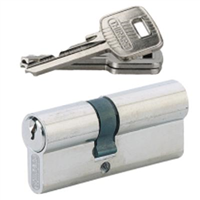 Cylindre européen double entrée nickelé Thirard mécanisme 5 goupilles 30 x 40 mm - livré avec 3 clés