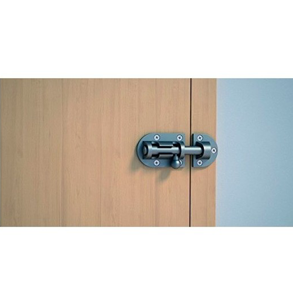 Verrou targette à pêne rond en zamak finition nickelé mat - SRDR Abus - 60 mm